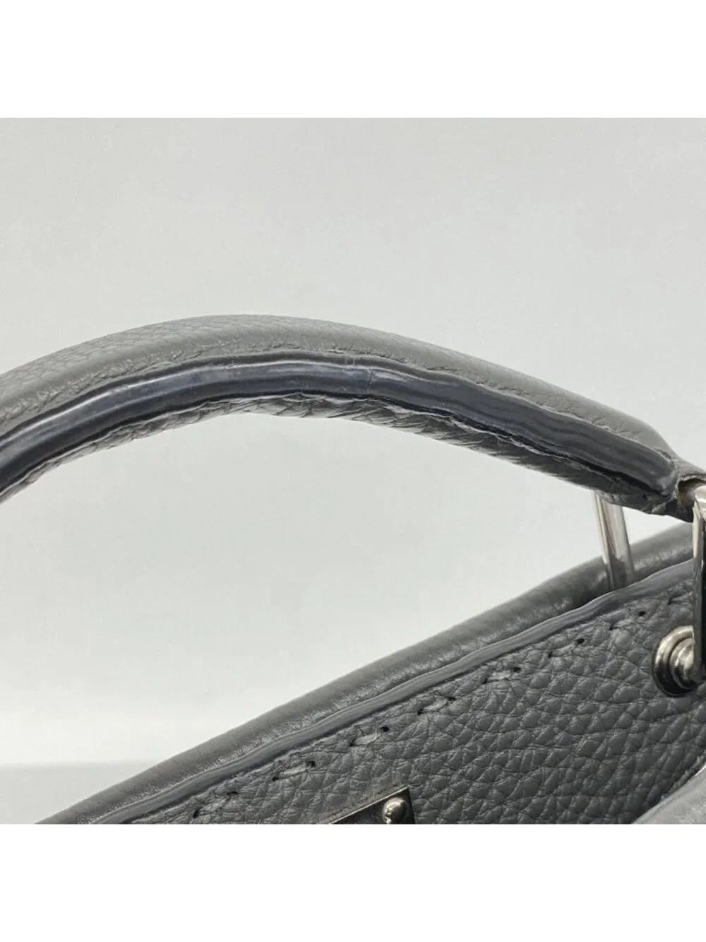 Fendi Handbag Monster Selleria Leather Gray Silver 2-Way